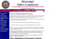 Desktop Screenshot of ethics.state.ms.us