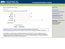 Tablet Screenshot of licensinglookup.dhs.state.mn.us